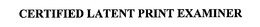 CERTIFIED LATENT PRINT EXAMINER trademark