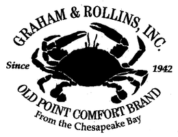 GRAHAM & ROLLINS, INC. SINCE 1942 OLD POINT COMFORT BRAND FROM THE CHESAPEAKE BAY trademark