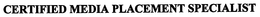 CERTIFIED MEDIA PLACEMENT SPECIALIST trademark