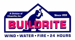 BUILDRITE A DIVISION OF CLEANRITE, INC. SINCE 1959 WIND·WATER·FIRE· 24 HOURS trademark