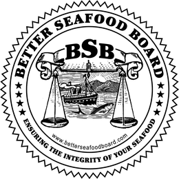 BETTER SEAFOOD BOARD BSB WWW.BETTERSEAFOODBOARD.COM ENSURING THE INTEGRITY OF YOUR SEAFOOD trademark
