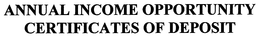ANNUAL INCOME OPPORTUNITY CERTIFICATES OF DEPOSIT trademark