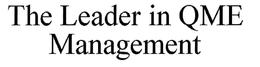 THE LEADER IN QME MANAGEMENT trademark