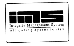 IMS INTEGRITY MANAGEMENT SYSTEM MITIGATING SYSTEMIC RISK trademark