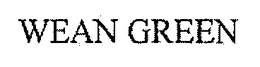 WEAN GREEN trademark