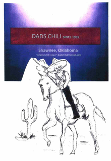 DADS CHILI SINCE 1939 SHAWNEE, OKLAHOMA "ORIGINAL CHILL RECIPE" DADSCHILI@HOTMAIL.COM trademark