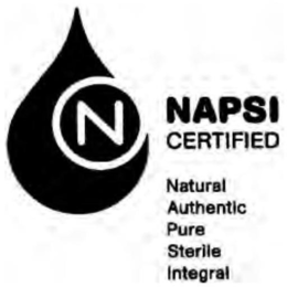N NAPSI CERTIFIED NATURAL AUTHENTIC PURE STERILE INTEGRAL trademark