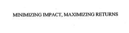 MINIMIZING IMPACT, MAXIMIZING RETURNS trademark