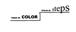 THINK IN COLOR SPEAK IN STEPS trademark