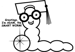 GREETINGS I'M ADAM. THE SMART WORM! trademark
