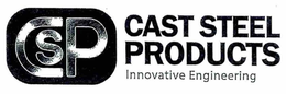 CSP CAST STEEL PRODUCTS INNOVATIVE ENGINEERING trademark
