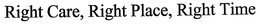 RIGHT CARE, RIGHT PLACE, RIGHT TIME trademark