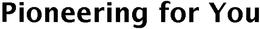 PIONEERING FOR YOU trademark