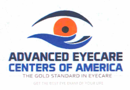 ADVANCED EYECARE CENTERS OF AMERICA THEGOLD STANDARD IN EYECARE trademark