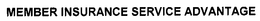 MEMBER INSURANCE SERVICE ADVANTAGE trademark