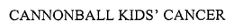 CANNONBALL KIDS' CANCER trademark