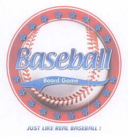 BASEBALL BOARD GAME JUST LIKE REAL BASEBALL! trademark