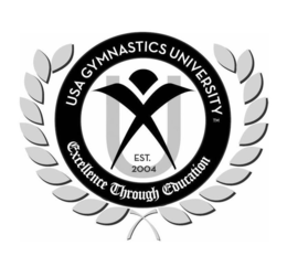 U USA GYMNASTICS UNIVERSITY EST. 2004 EXCELLENCE THROUGH EDUCATION trademark