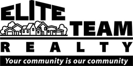 ELITE TEAM REALTY, YOUR COMMUNITY IS OUR COMMUNITY trademark