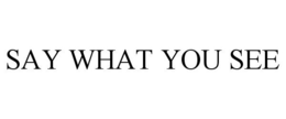 SAY WHAT YOU SEE trademark