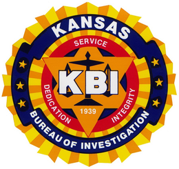 KANSAS BUREAU OF INVESTIGATION KBI SERVICE DEDICATION INTEGRITY 1939 trademark