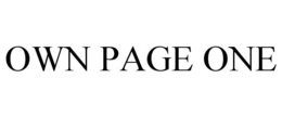 OWN PAGE ONE trademark