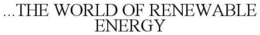 ...THE WORLD OF RENEWABLE ENERGY trademark
