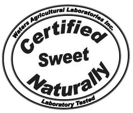 CERTIFIED NATURALLY SWEET WATERS AGRICULTURAL LABORATORIES INC. LABORATORY TESTED trademark