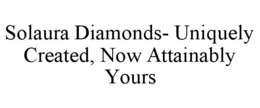 SOLAURA DIAMONDS- UNIQUELY CREATED, NOW ATTAINABLY YOURS trademark