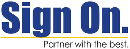 SIGN ON. PARTNER WITH THE BEST. trademark