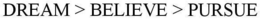 DREAM > BELIEVE > PURSUE trademark