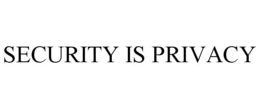 SECURITY IS PRIVACY trademark