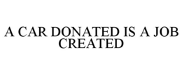 A CAR DONATED IS A JOB CREATED trademark