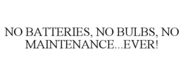 NO BATTERIES, NO BULBS, NO MAINTENANCE...EVER! trademark