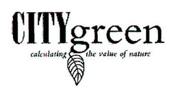 CITY GREEN CALCULATING THE VALUE OF NATURE trademark