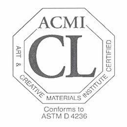 ACMI CL ART & CREATIVE MATERIALS INSTITUTE CERTIFIED CONFORMS TO ASTM D 4236 trademark