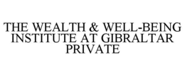 THE WEALTH & WELL-BEING INSTITUTE AT GIBRALTAR PRIVATE trademark