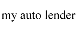 MY AUTO LENDER trademark