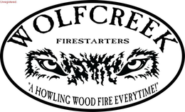 WOLFCREEK FIRESTARTERS "A HOWLING WOOD FIRE EVERYTIME" trademark