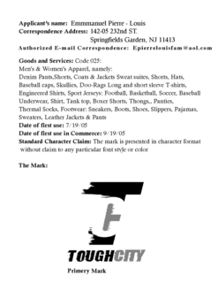 TC TOUGHCITY trademark
