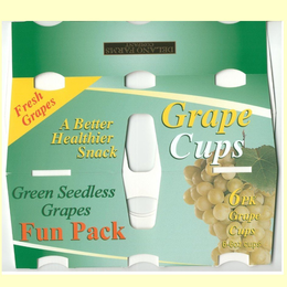 GRAPE CUPS A BETTER HEALTHIER SNACK GREEN SEEDLESS GRAPES FUN PACK FRESH GRAPE 6PK GRAPE CUPS trademark
