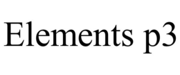 ELEMENTS P3 trademark