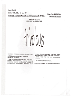 FRIVOLOUS trademark