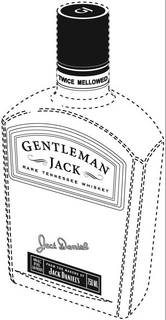 GENTLEMAN JACK RARE TENNESSEE WHISKEY GJ TWICE MELLOWED JACK DANIEL trademark