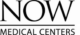 NOW MEDICAL CENTERS trademark