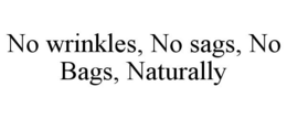 NO WRINKLES, NO SAGS, NO BAGS, NATURALLY trademark