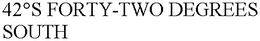 42°S FORTY-TWO DEGREES SOUTH trademark