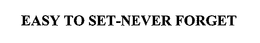 EASY TO SET-NEVER FORGET trademark