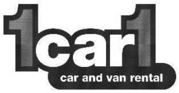 1CAR1 CAR AND VAN RENTAL trademark
