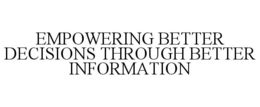 EMPOWERING BETTER DECISIONS THROUGH BETTER INFORMATION trademark